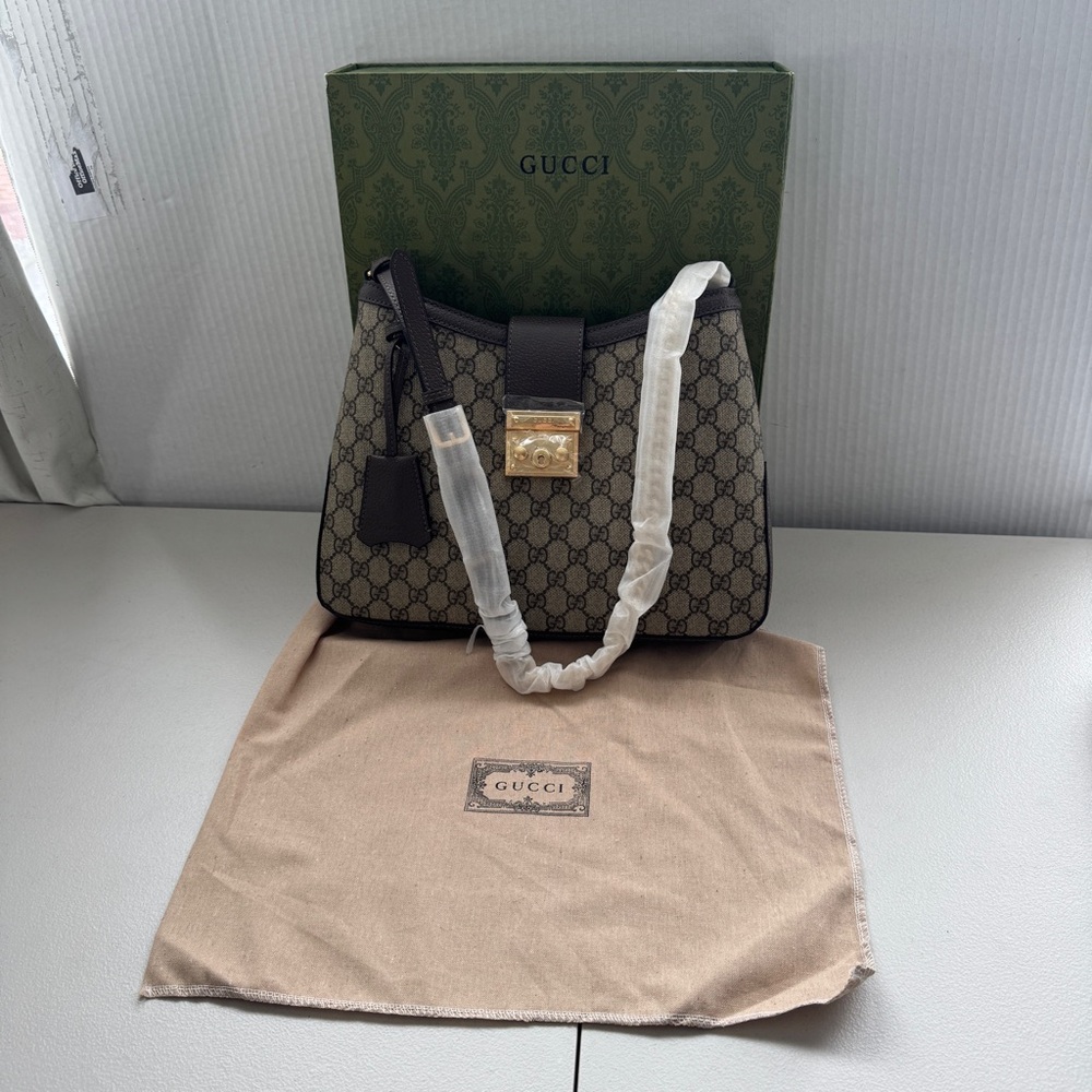Brown and tan shoulder bag with box nwt